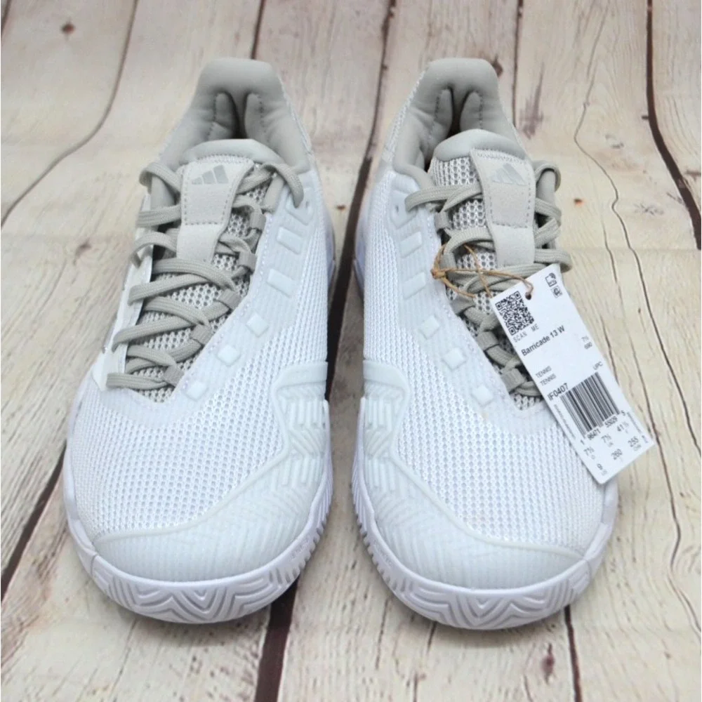 ADIDAS Women's IF0407 Barricade 13 Tennis Shoes SIZE 9 White / Gray NWOB